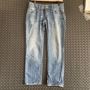 Vintage Y2K American Eagle Blue Light‎ Washed Denim Jeans Women's Regular Fit 2